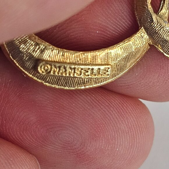 Mamselle Letter R Initial Brooch Gold Tone Monogram Script Retro Brushed Jewelry - Picture 6 of 9